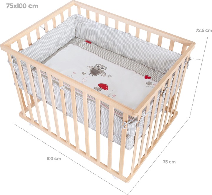 Produktbild Roba Laufgitter 100x75 Adam & Eule (73 cm, 98.50 cm)