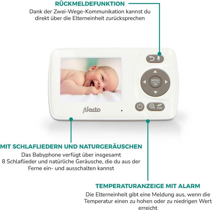Image du produit Alecto Écoute-bébé avec caméra (Babyphone Audio, 300 m)