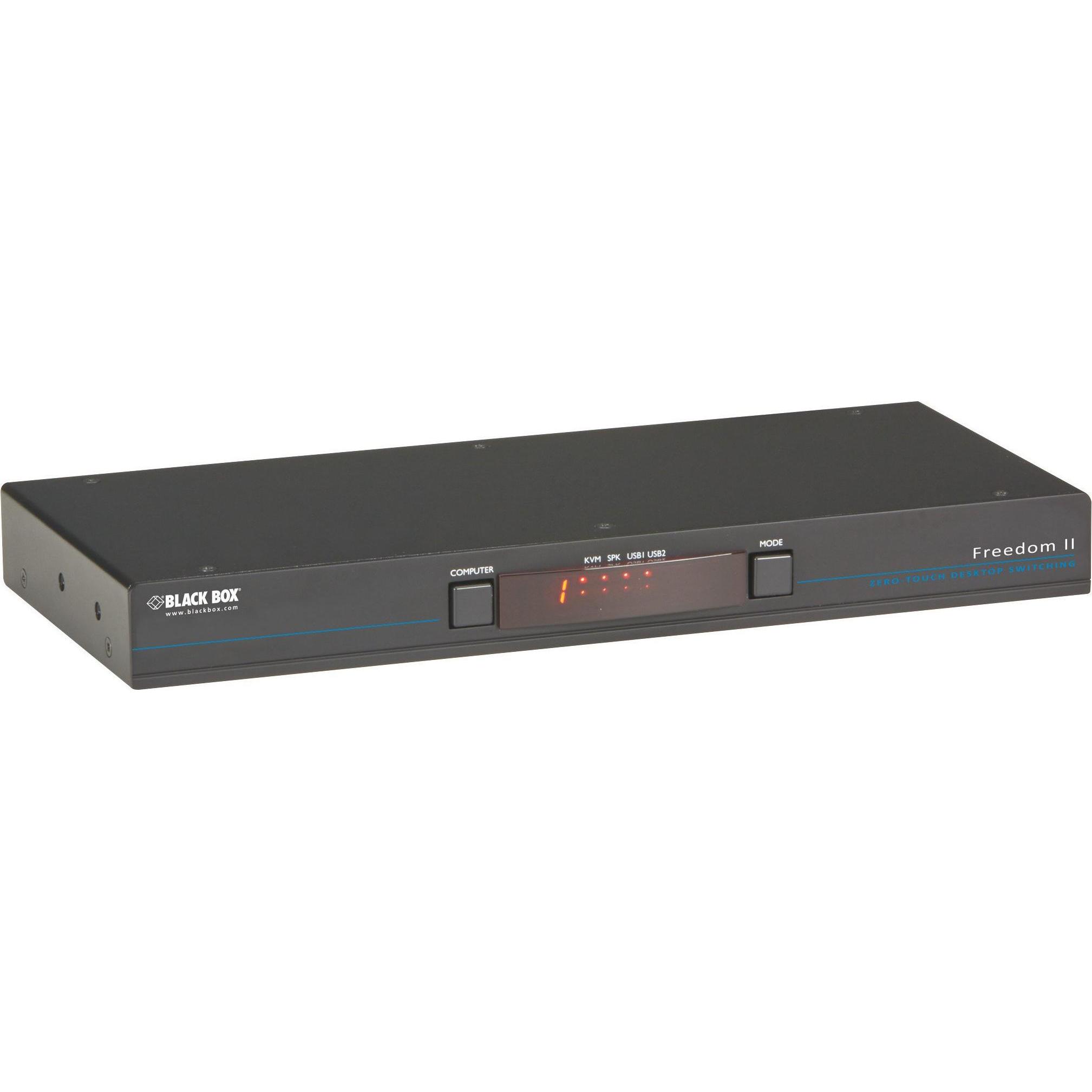 Black Box Freedom II KVM Switch, KVM Switch, Schwarz, Grau