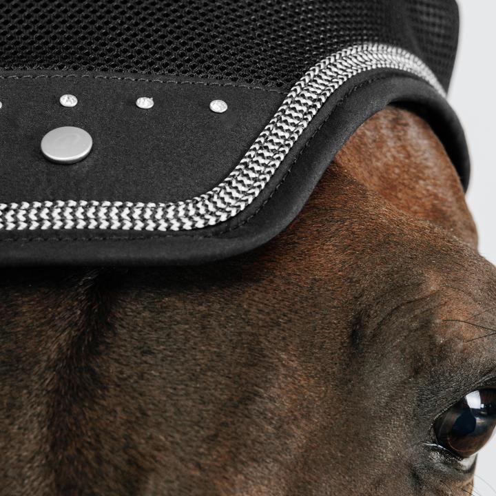 Actual product image Fouganza Horse Riding Ear Net - Black Rhinestones