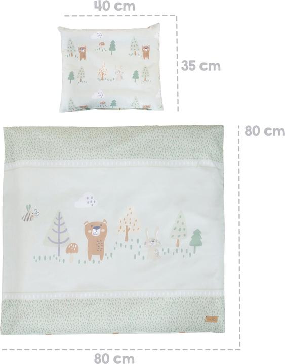 Produktbild Roba Wiegenset 2-teilig Woodland Buddies (35 x 40 cm, 80 x 80 cm)