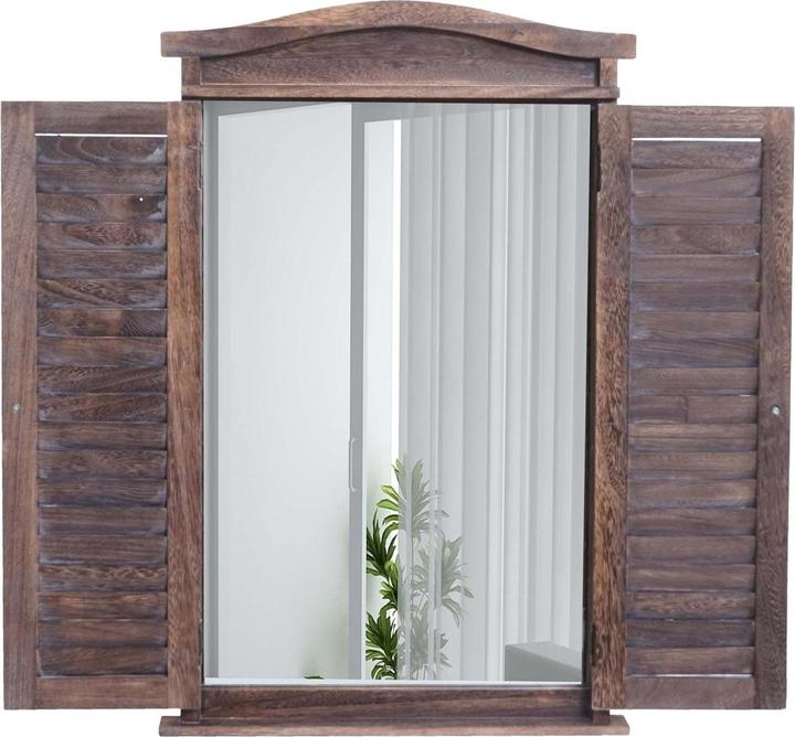 Actual product image Mendler Bathroom set, bathroom furniture set tall cabinet washbasin base cabinet wall mirror - shabby brown