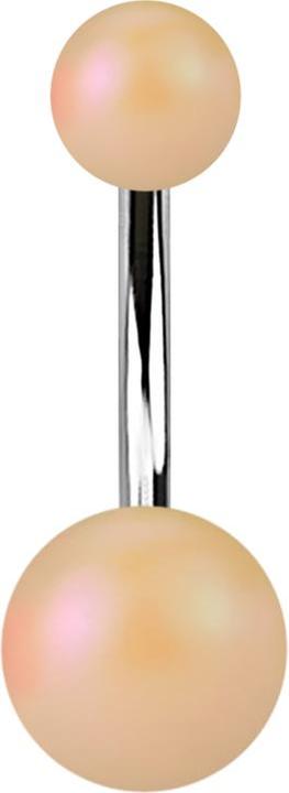 Image du produit Star Piercing Banane silber mit zwei Kugeln Perglanz matt creme (Acrylique, sans laiton, Acier chirurgical 316L)