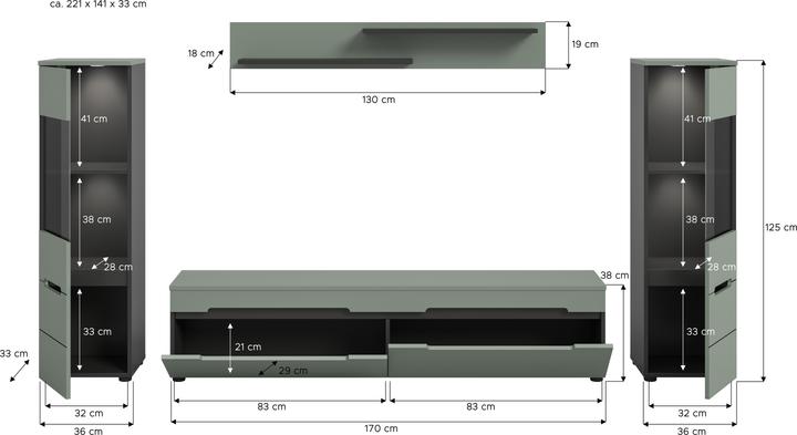 Produktbild Xonox Home Canu (272 x 33 x 141 cm)