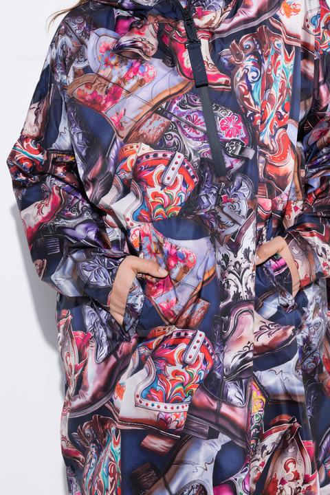 Actual product image Laurasøn Functional Unisex Hooded Rain Cape With Print (One size)