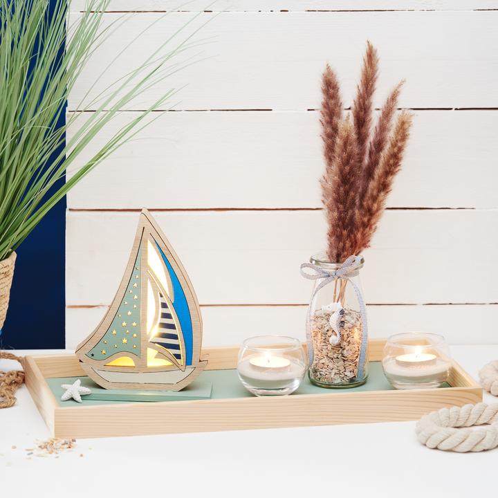 Produktbild VBS Holz-Segelboot, inkl. LED