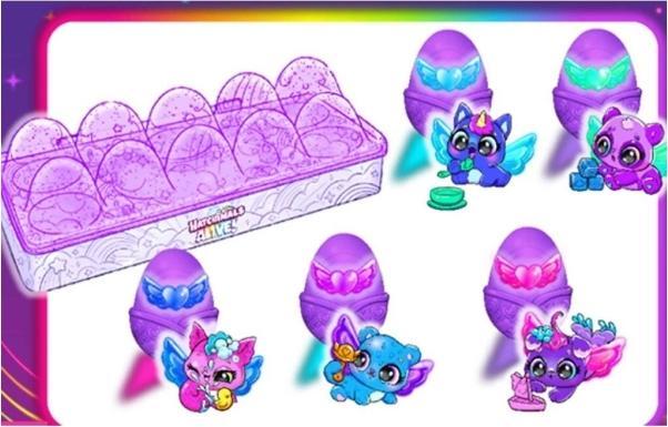HATCHIMALS Spin Master COLLEGGtibles Eierkarton, Contenitore A Forma Di Cartone Delle Uova Con 12 Personaggi, 2 Esclusivi Flamingeese, Giocattolo Per Bambini