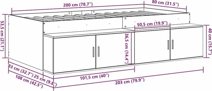 Produktbild vidaXL Bettrahmen (80 x 200 cm)
