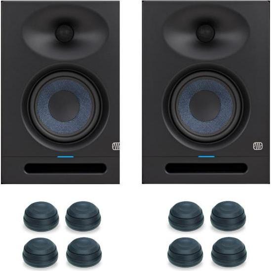 PreSonus Eris Studio 5 Boxen 1 Paar mit Boxen-Füsse (Subwoofer aktiv, Paar), Monitor Lautsprecher