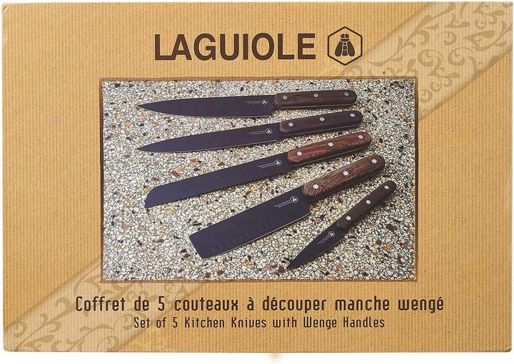 Produktbild Laguiole Set 5 Kitchen Knives Blk Blade/ Handle Wenge