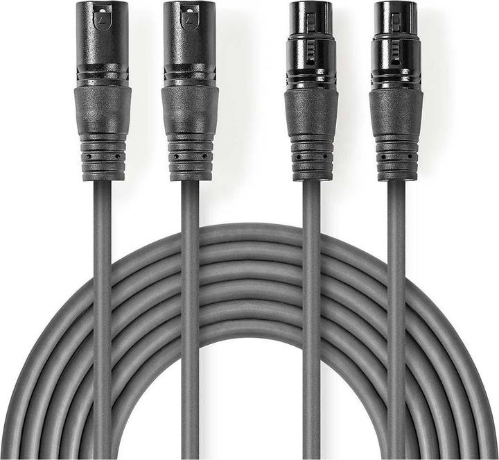 Image du produit Nedis Câble audio XLR compensé 2X XLR 3 pôles mach (0.50 m, Câbles XLR)