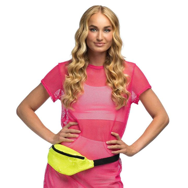 Immagine prodotto Boland Bauchtasche Gürteltasche in Neon Gelb mit Pailletten