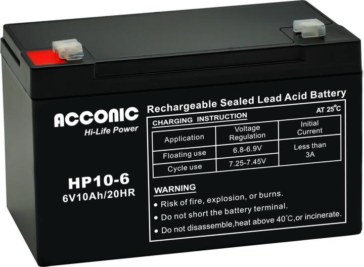 Acconic HP10-6 Hi-Life Power AGM 6V 10Ah USV-Batterie (6 V, 10 Ah)