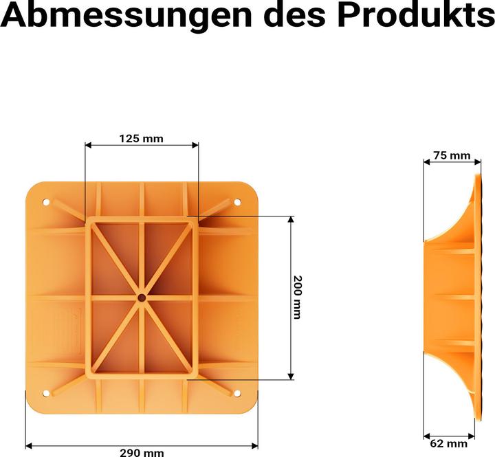 Produktbild Wiltec Farm Jack Halterung Stützplatte Wagenheber Unterlegplatte 29,2x29,2cm