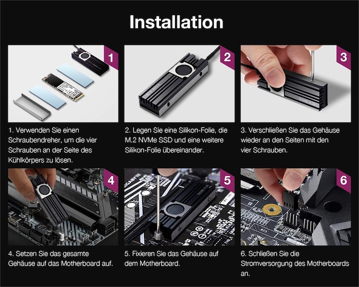 Produktbild RaidSonic Icy Box Kühlkörper mit Lüfter für M.2 SSD