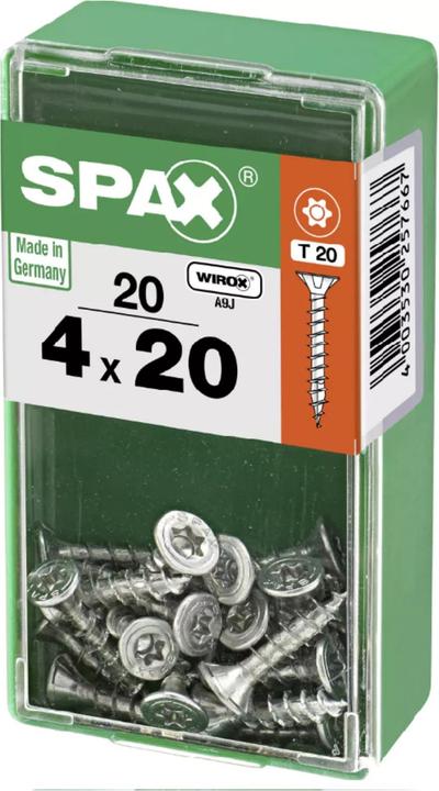 Produktbild Spax DIY Universal Senkkopf T-STAR plus VGW WIROX A9J 4x20 S 20 St. (20 Schrauben pro Stück)