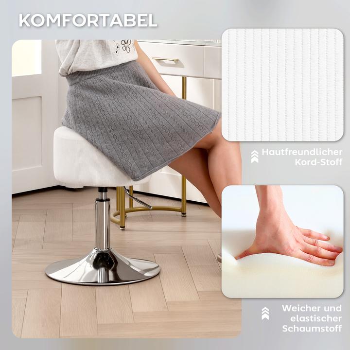 Actual product image Homcom Barhocker Polyester, Stahl Weiss