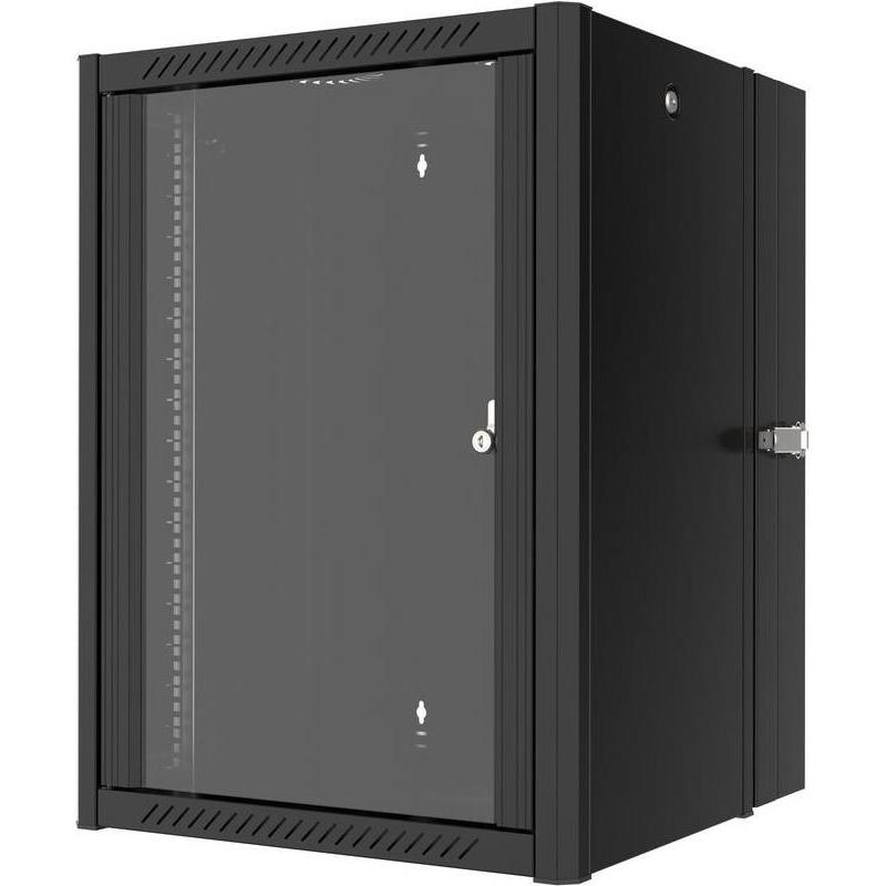 Lanview 19" 16U W=600mm D=600mm (16 HE, 19 Zoll Rack), Serverschrank, Schwarz