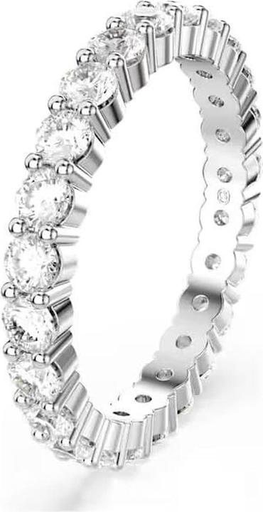 Swarovski Matrix Vittore Ring Rundschliff Weiss Silberfarbenes Finish