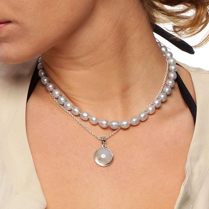 Produktbild Bijouteria Perlen-Halskette (Silber 925, Süsswasserperle)