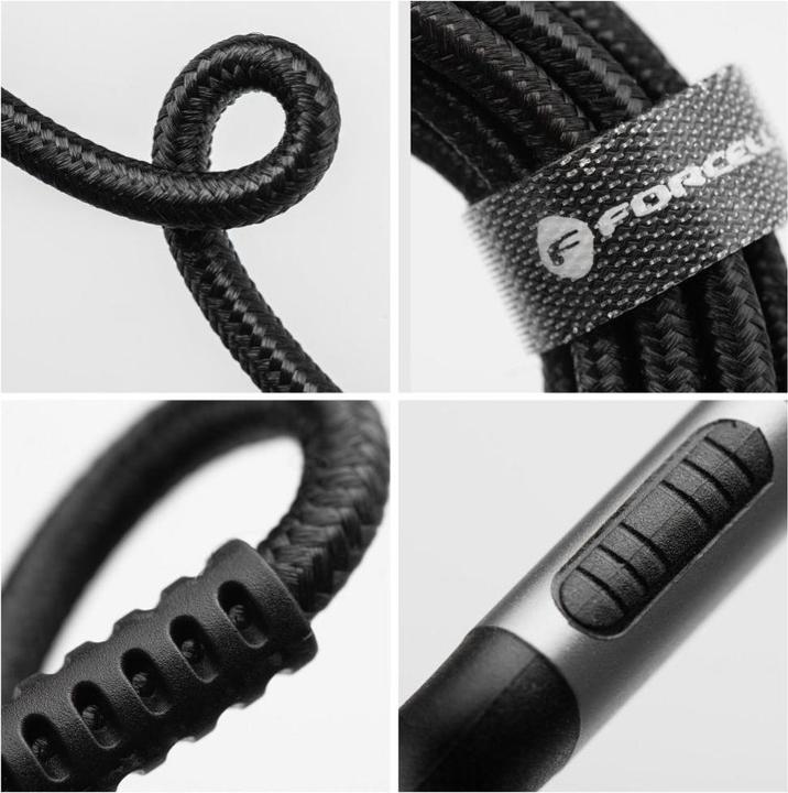 Actual product image Forcell Cable F-ENERGY C257 cable USB A to Lightning 2,4A 12W Cafule 0,25 m black (0.25 m, 12 W)