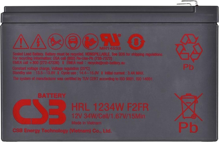 Produktbild Orvaldi Batterie CSB HRL1234WF2FR 12V 9Ah (12 V, 9 Ah)