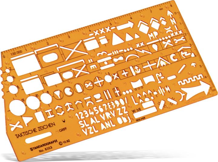 Image du produit Standardgraph Zeichenschablone Taktische Zeichen NATO 8353 orange (19 cm, Matières plastiques)