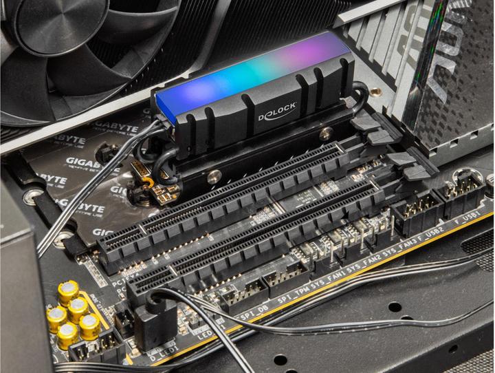 Produktbild Delock M.2 Kühlkörper für SSD 2280 mit RGB LED Beleuchtung