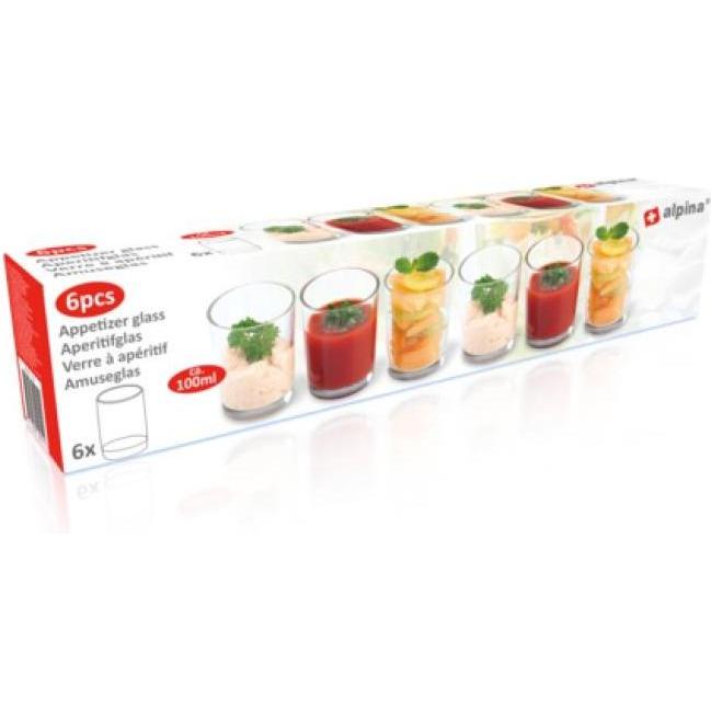 Thumbnail - alpina Appetizer glass 6pcs/set, Schüssel + Schale, Transparent
