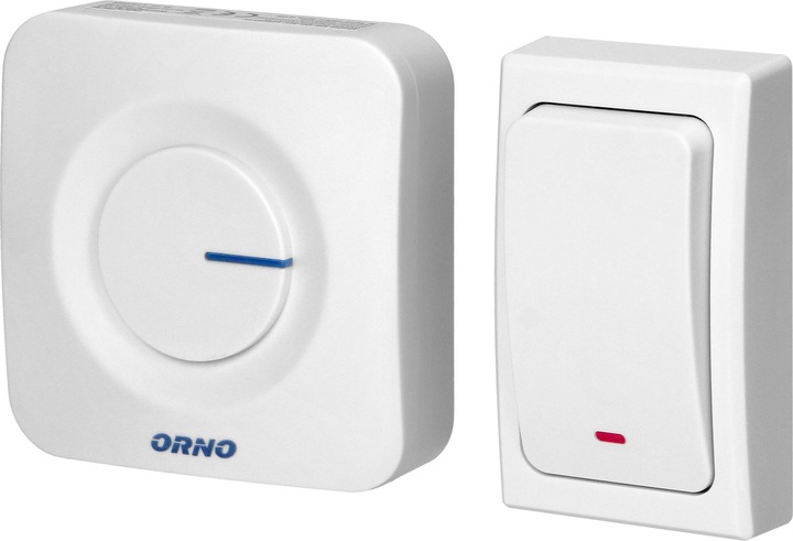 Actual product image Orno ONDO AC battery-free radio doorbell, white