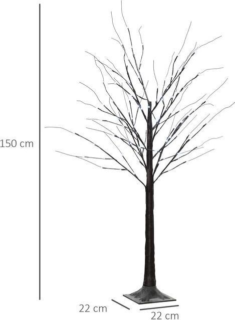 Produktbild Swisshandel24 Künstliche Birke mit LED-Beleuchtung, 96 warmweisse Mikro-LEDs, 150 cm, Braun