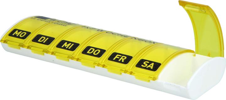 Wepa 1 x 7 Wochenbox gelb inkl. UV-Schutz für lichtempfindliche Medikamente, 1 St. Box