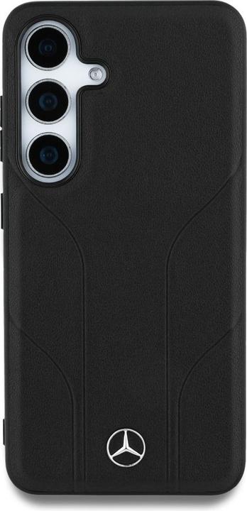 Actual product image Mercedes Leather Debossed Lines MagSafe case for Samsung Galaxy S25+ - black (Samsung Galaxy S25+)