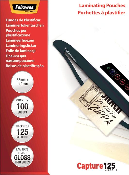Fellowes Capture 125, 83x113mm (Formaat ID-kaart, 100 Stuk, 125 µm)
