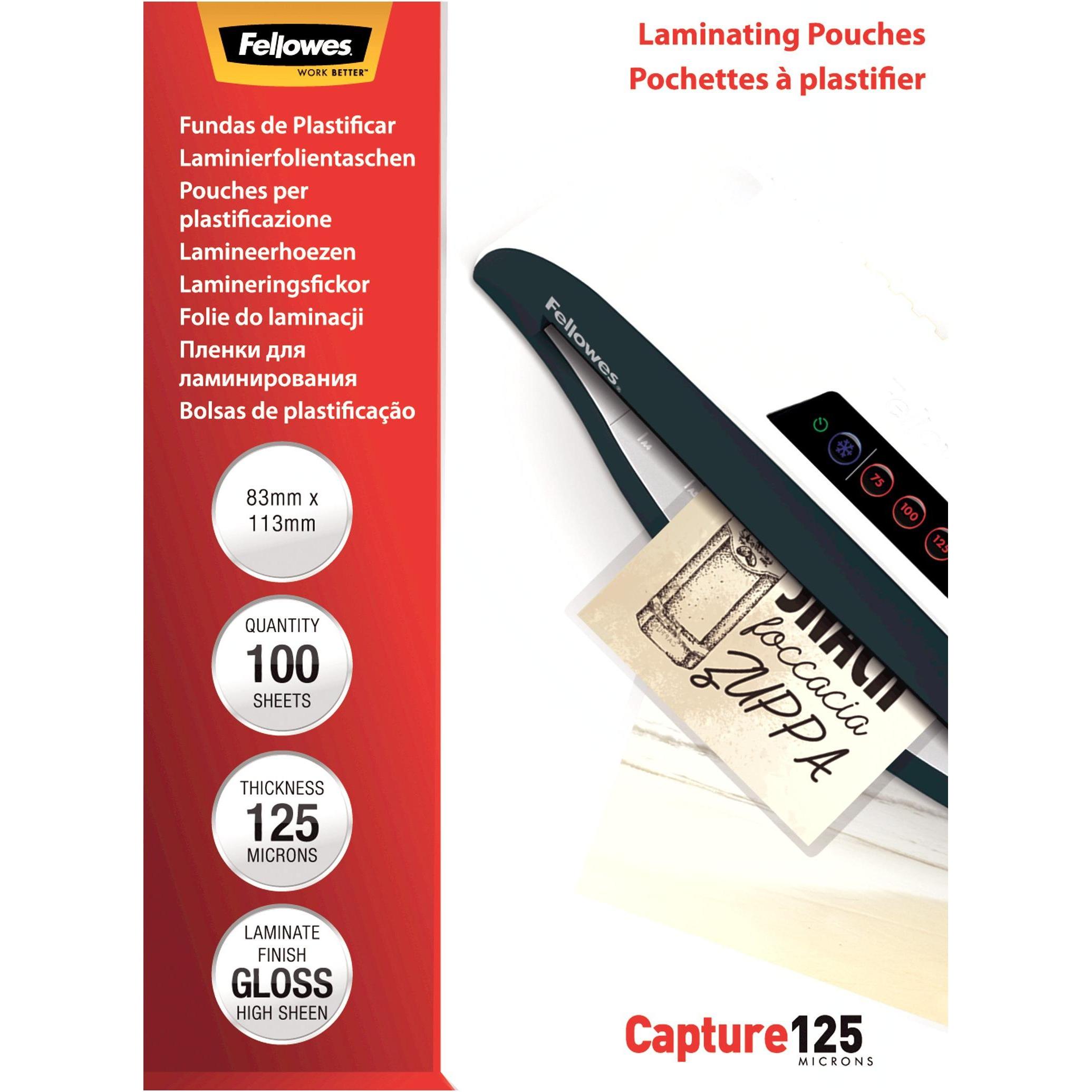 Fellowes, Laminierfolie, Capture 125, 83x113mm (ID-Kartenformat, 100 Stück, 125 µm)