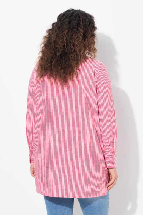 Actual product image Ulla Popken Pinstripe Button-Down Tunic Blouse (54)