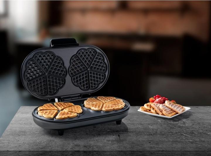 Actual product image Bestron Double waffle iron for classic heart-shaped waffles