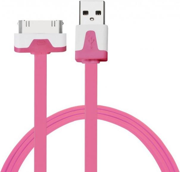 Produktbild Hermex iPhone iPad 30-Pin Dock Ladekabel 2M FLACH PINK