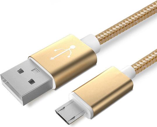 Immagine prodotto Hermex Anki Micro USB Metallo Cavo di ricarica Cavo dati 1m ORO (1 m, USB 3.0)