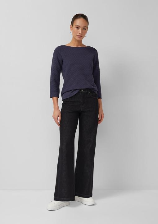 Produktbild s.Oliver Sweatshirt Jacquard-Sweatshirt im Relaxed Fit mit U-Boot-Ausschnitt (36)