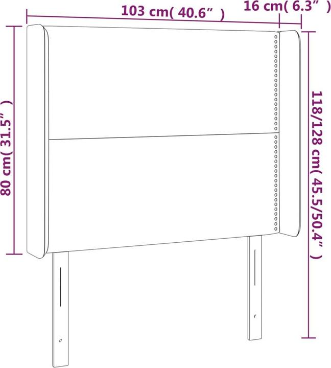 Actual product image vidaXL Maralda (103 x 16 x 128 cm)