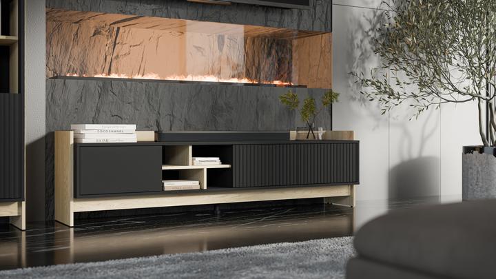 Produktbild Cama RTV PORTO 3D cabinet 190x38x50 oak/black