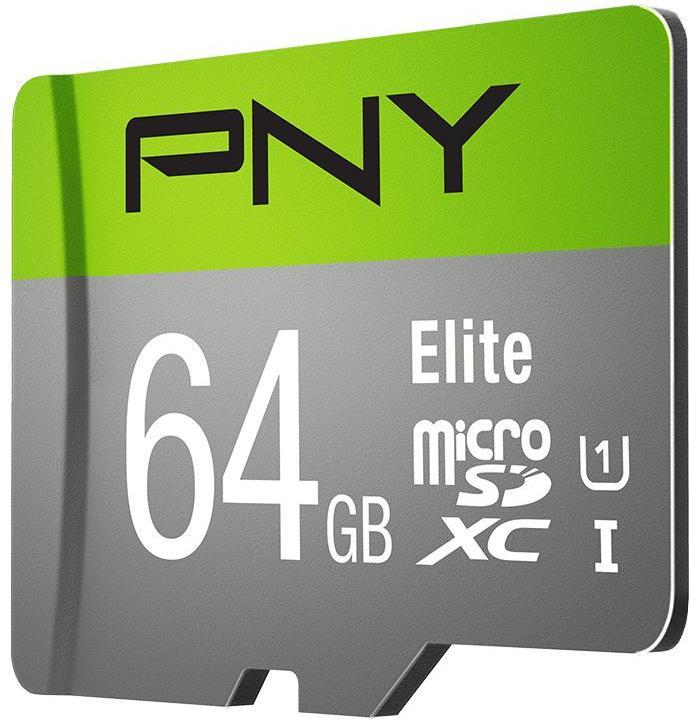 Actual product image PNY microSDXC Card Elite UHS-I U1 64 GB (64 GB, SDXC, U1, UHS-I)