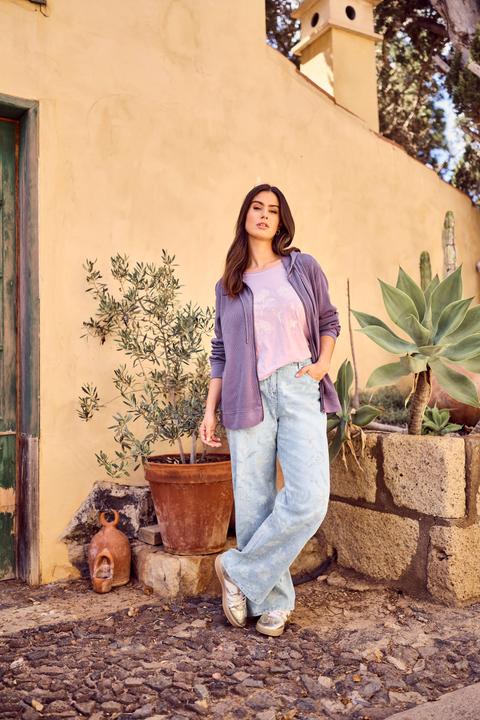 Produktbild Ulla Popken Sweatjacke, Waffelpiqué, Kapuze, Langarm (54, 56)