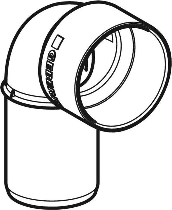 Actual product image Geberit Vertriebs GmbH Silent-PP Anschlussbogen 90Grad DN50 / 46mm