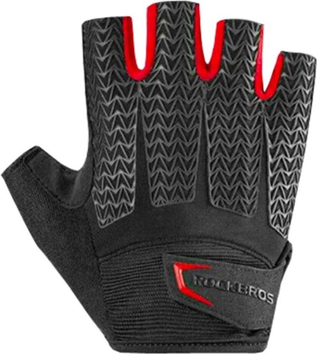 Produktbild Rockbros S169BR L cycling gloves with gel inserts - black and red (L)