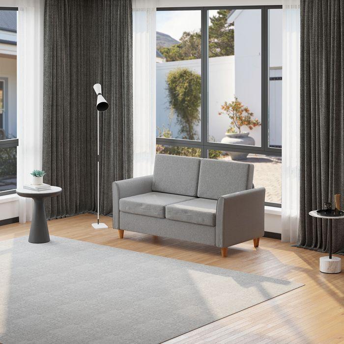 Image du produit Swisshandel24 Canapé double amovible avec coussins Lin Gris clair 141x65x78cm (2 places)