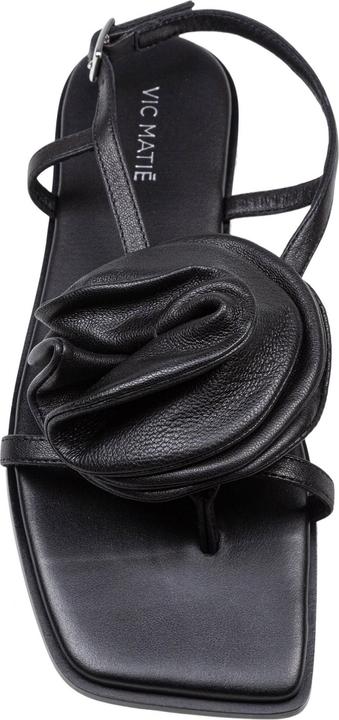 Image du produit Vic Matie square open sandal in leather with applied flower color black (36)