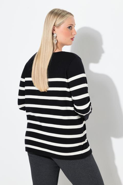 Produktbild Ulla Popken Pullover, Streifen, Oversized, Rundhals, Langarm (58)
