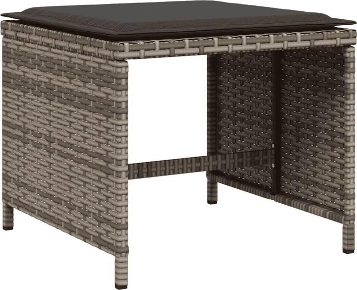 Produktbild vidaXL Gartenmöbel Essgruppe Gartengarnitur Sitzgruppe 17tlg. Grau Poly Rattan (330 cm)